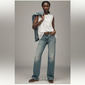 MOTHER The Tunnel Vision Sneak Mid-Rise Wide-Leg Jeans